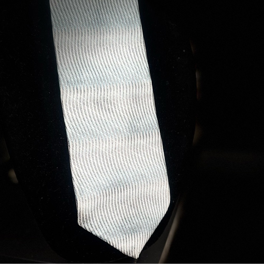 Milano Uomo Men’s Silk Light Blue Striped Tie